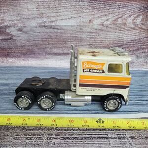 Vintage Nylint schoeps ice cream pressed steel semi w/sleeper multi color